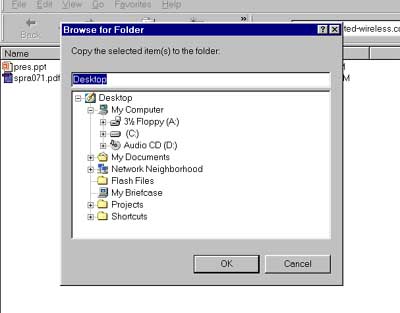 Win98 IE55 Browse For Folder
