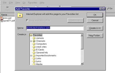 Win98 IE5.5 Bookmark